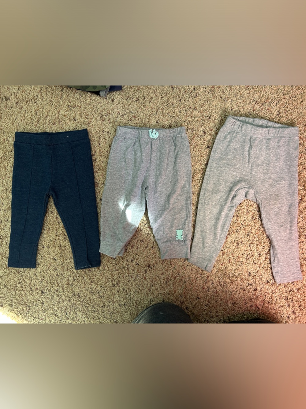 Toddler Knit Pants Trio - Navy and Light Gray